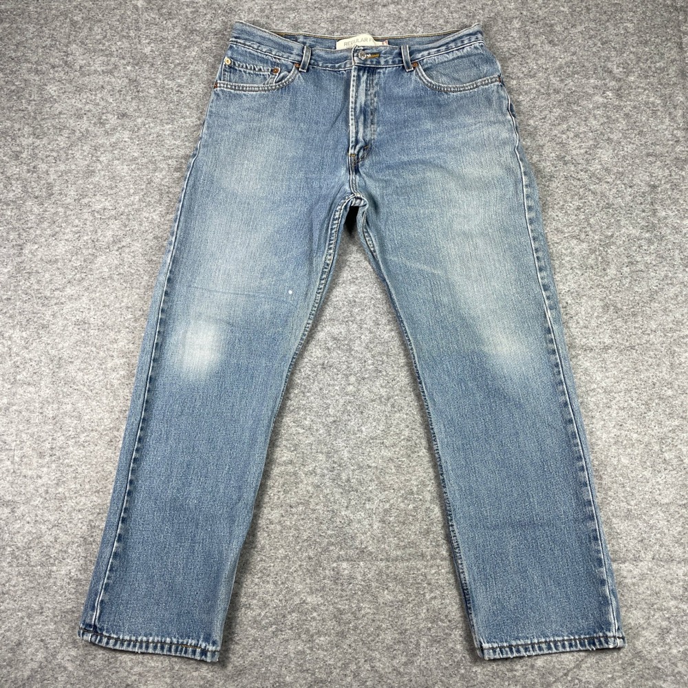 VTG Levis Jeans Mens 36x30 (Fits 33x28.5) Blue 505 Regular Fit Straight Leg Y2K